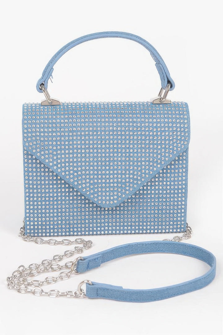 MEATPACKING Hot Fix Stone Denim Top Handle Bag: BYMANYC ® New York