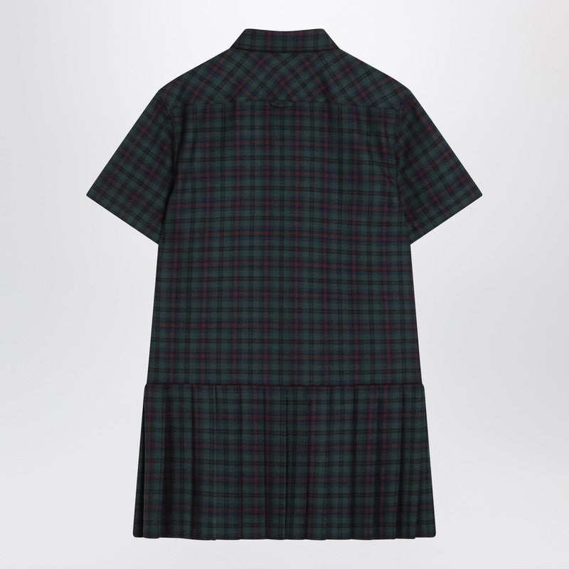 Miu Miu Blue And Green Tartan Mini Dress Women