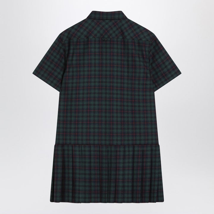 Miu Miu Blue And Green Tartan Mini Dress Women