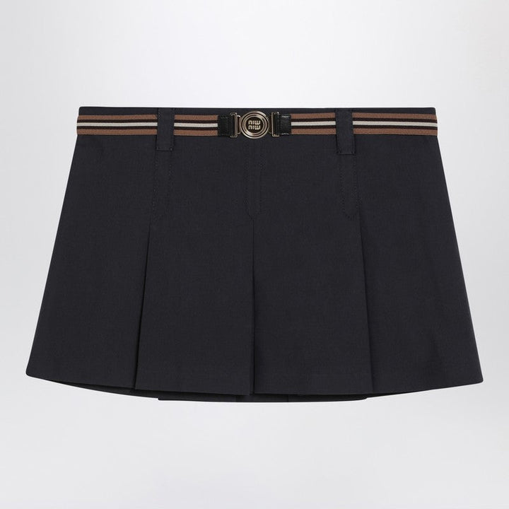 Miu Miu Pleated Blue Miniskirt Women