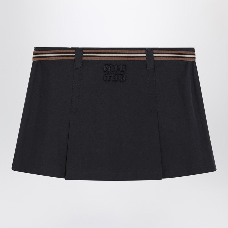 Miu Miu Pleated Blue Miniskirt Women