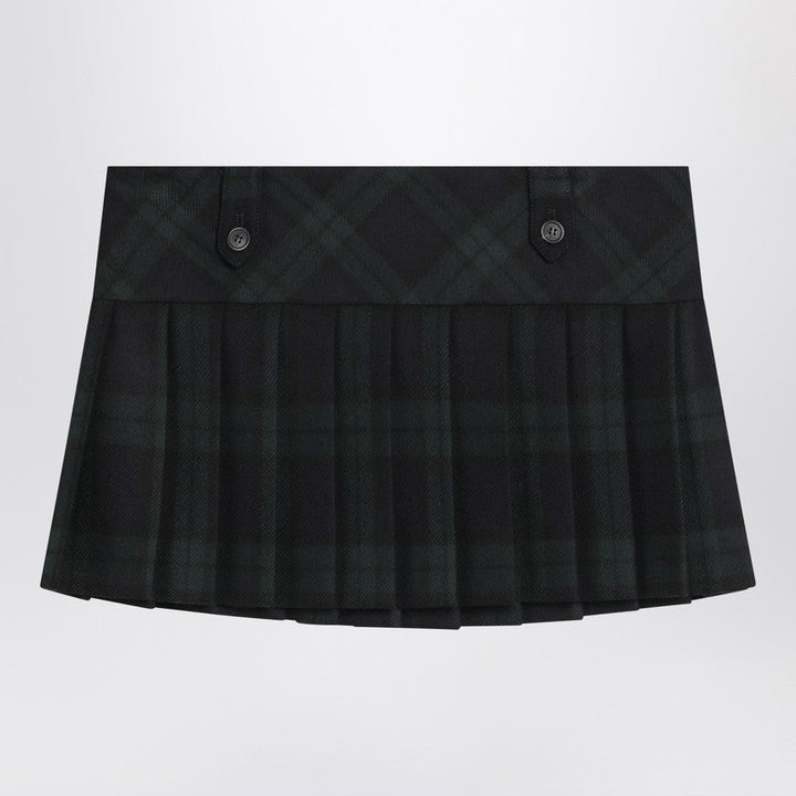 Miu Miu Blue/Green Pleated Wool Mini Skirt Women