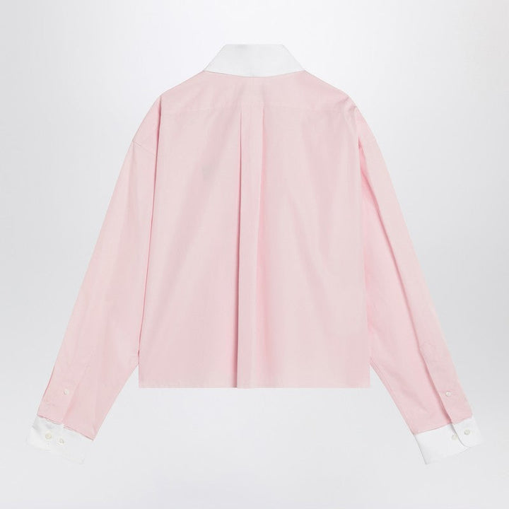 Miu Miu Pink Cotton Shirt With Logo Women