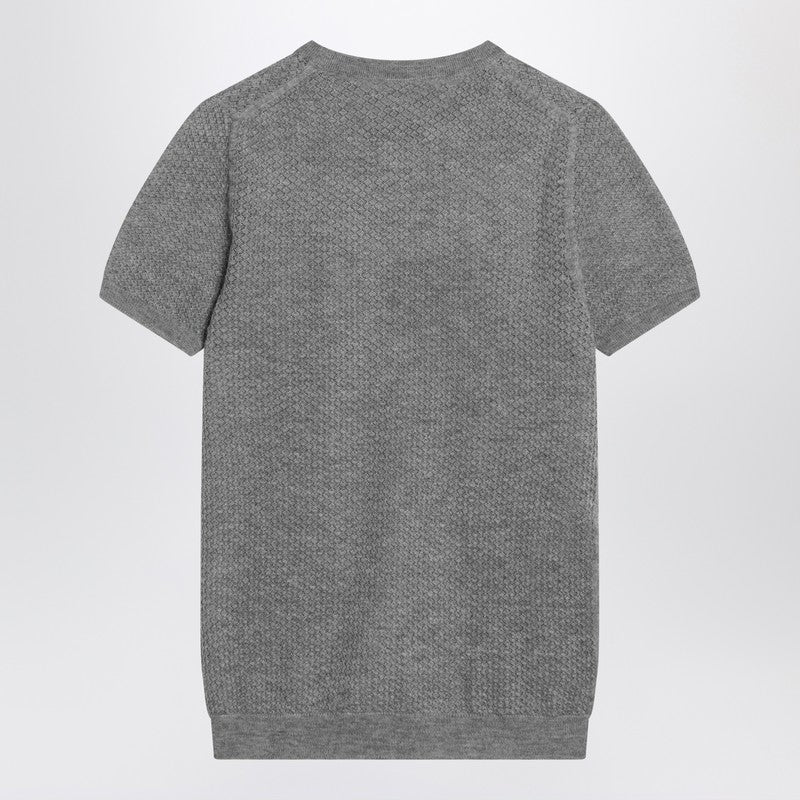 Miu Miu Gray Cashmere Sweater With Logo Women