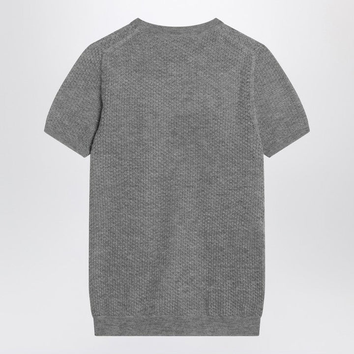 Miu Miu Gray Cashmere Sweater With Logo Women