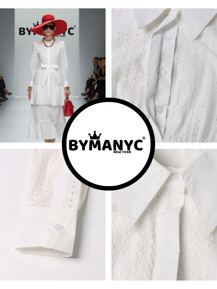 Maxi Dress New Collection BYMANYC ® New York • Eyelet Embroidery &amp; Tiered Ruffles