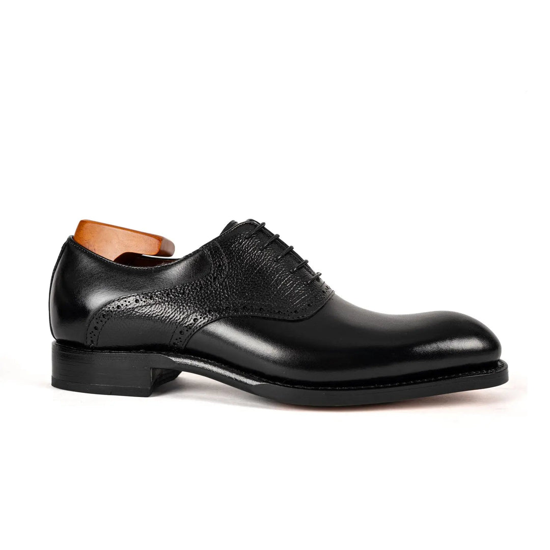 Goodyear Welted Oxford Shoes in Black Leather