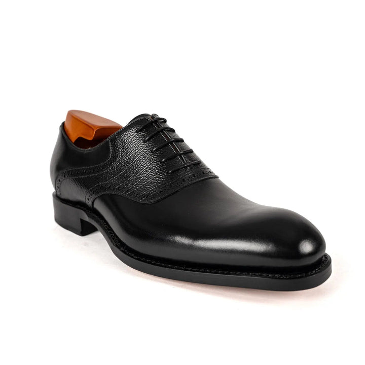 Goodyear Welted Oxford Shoes in Black Leather