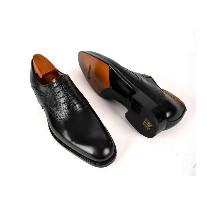 Goodyear Welted Oxford Shoes in Black Leather