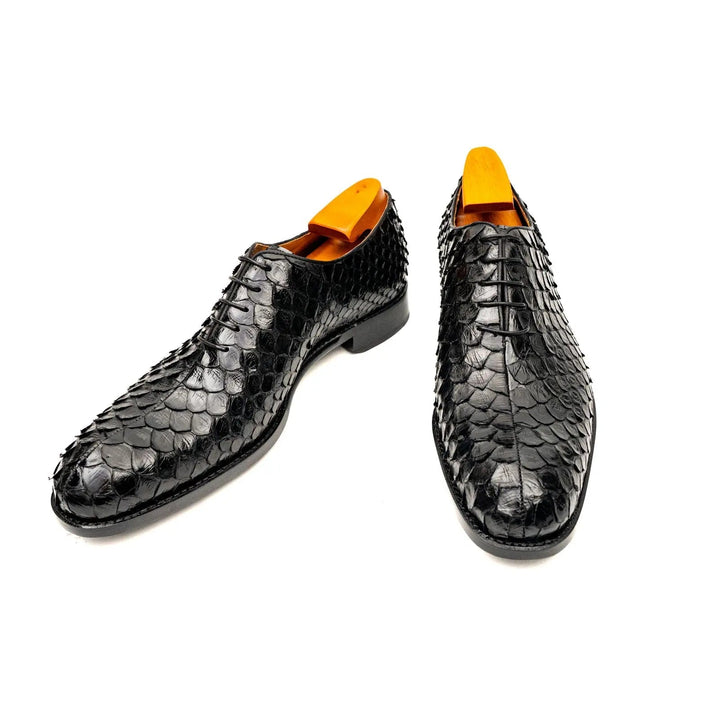 Python leather dress shoes