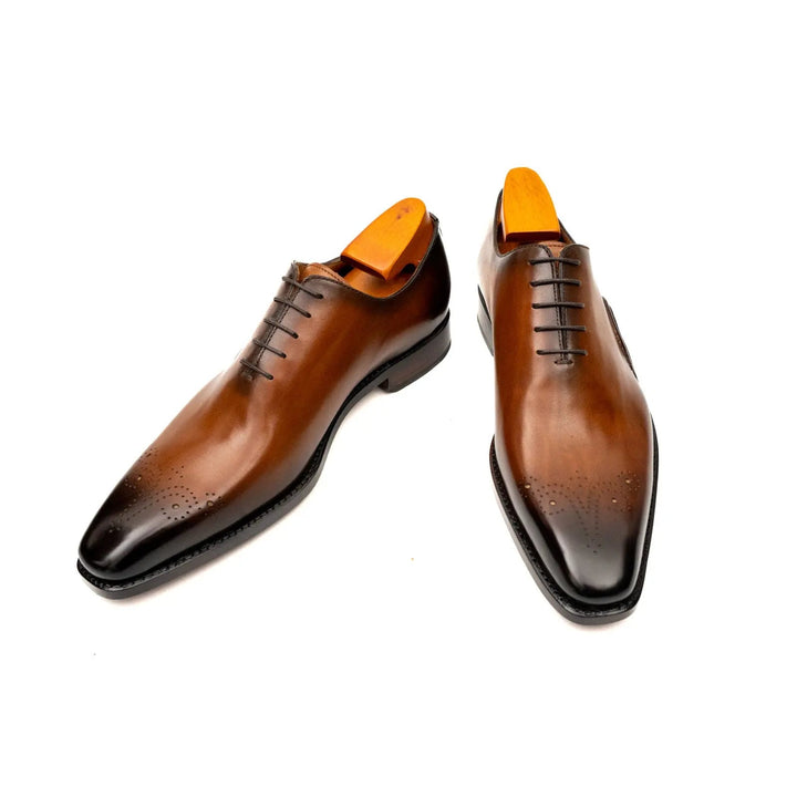 Goodyear Handmade Patina Oxford Shoes-Brown