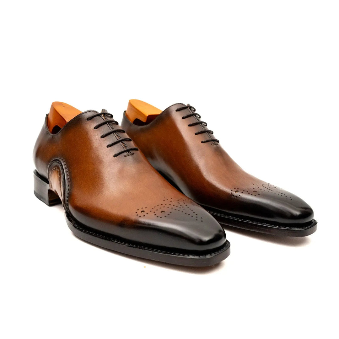 Goodyear Handmade Patina Oxford Shoes-Brown