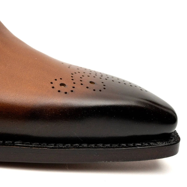 Goodyear Handmade Patina Oxford Shoes-Brown