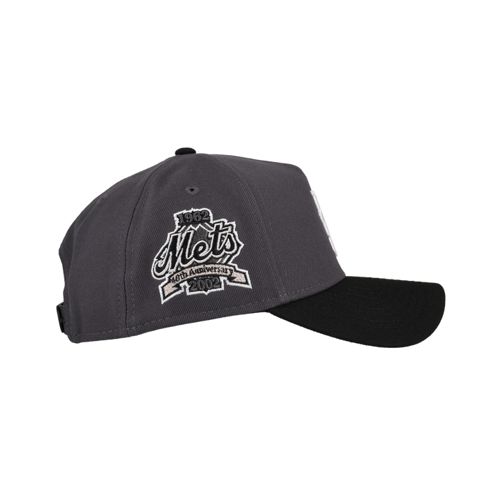 New York Mets 9Forty A Frame Snapback Hat (Graphite/Black)