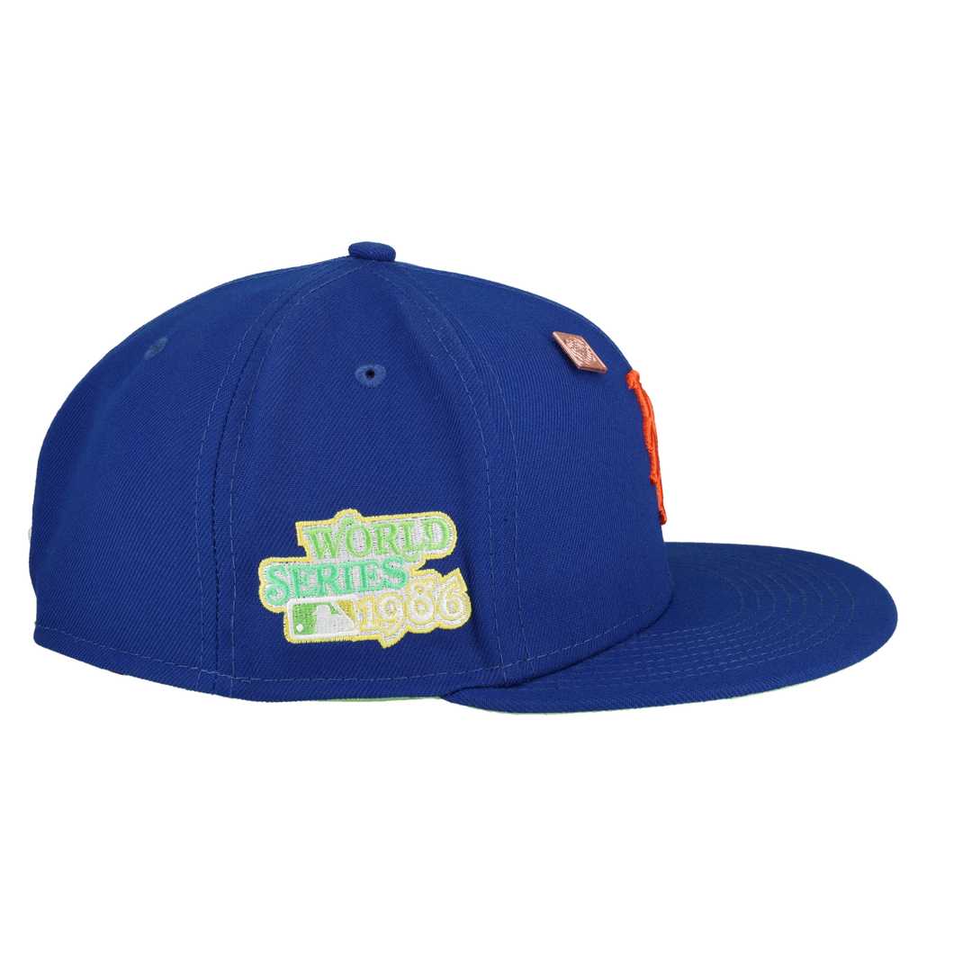 New York Mets Citrus Pop 1986 World Series Patch Fitted Hat