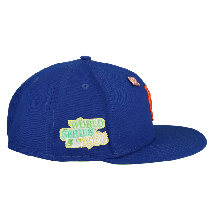 New York Mets Citrus Pop 1986 World Series Patch Fitted Hat