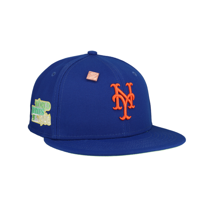 New York Mets Citrus Pop 1986 World Series Patch Fitted Hat