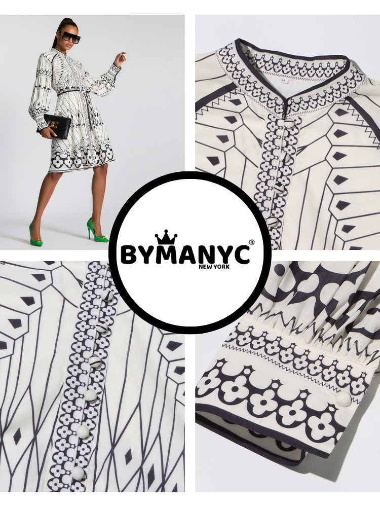 Midi Dress New Collection BYMANYC ® New York • Butterfly Geometric Print