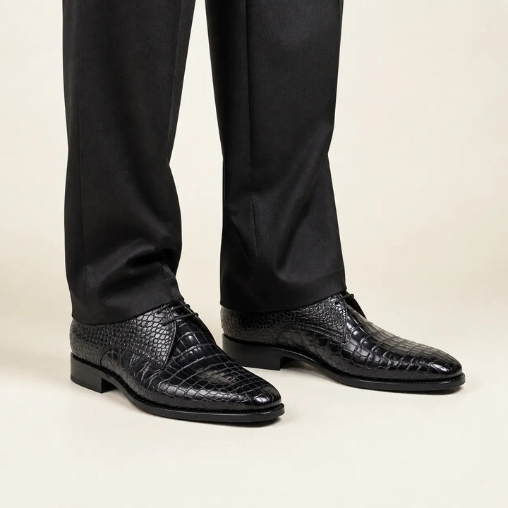 Black Nile Crocodile Dress Shoes