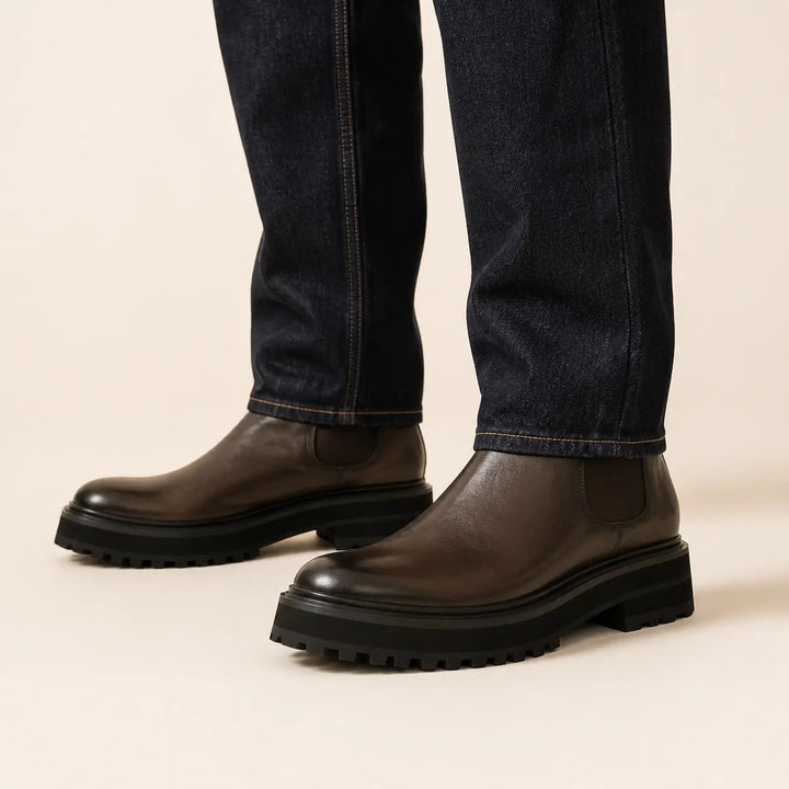 Espresso Leather Platform Chelsea