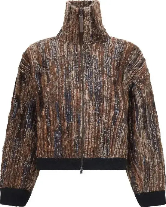 Brunello Cucinelli Brown Mohair Full-Length Jacket