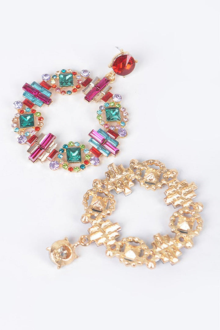 Multi Rhinestone Round Earrings | Iconic BYMANYC ® New York Glam