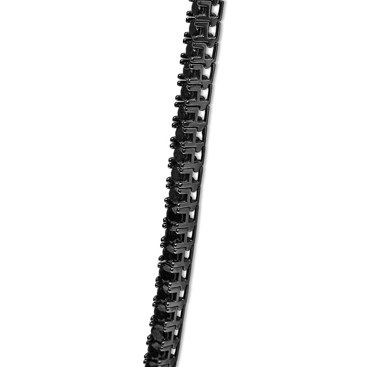 Men's Sterling Silver Black Onyx Tennis Necklace