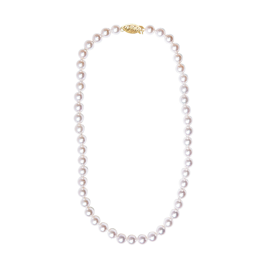 14K Yellow Gold 8.0x8.5mm Akoya Pearl Strand Necklace