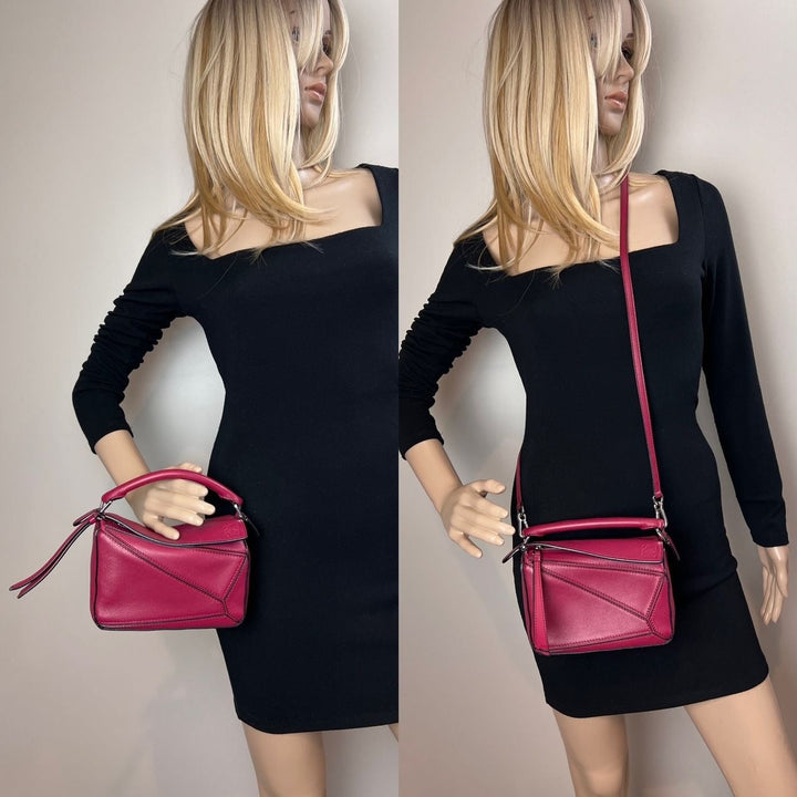 Loewe Mini Puzzle crimson calfskin crossbody bag – STORE 7994