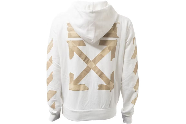 OFF-WHITE Tape Diag Arrows Zip Up Hoodie White