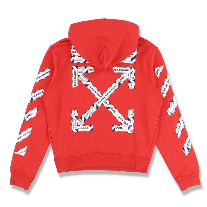 OFF-WHITE Airport Tape Hoodie (Red)