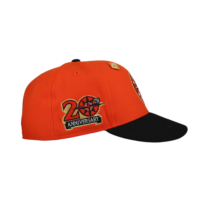 Seattle Mariners 20th Anniversary Orange Metallic 59Fifty Fitted Hat