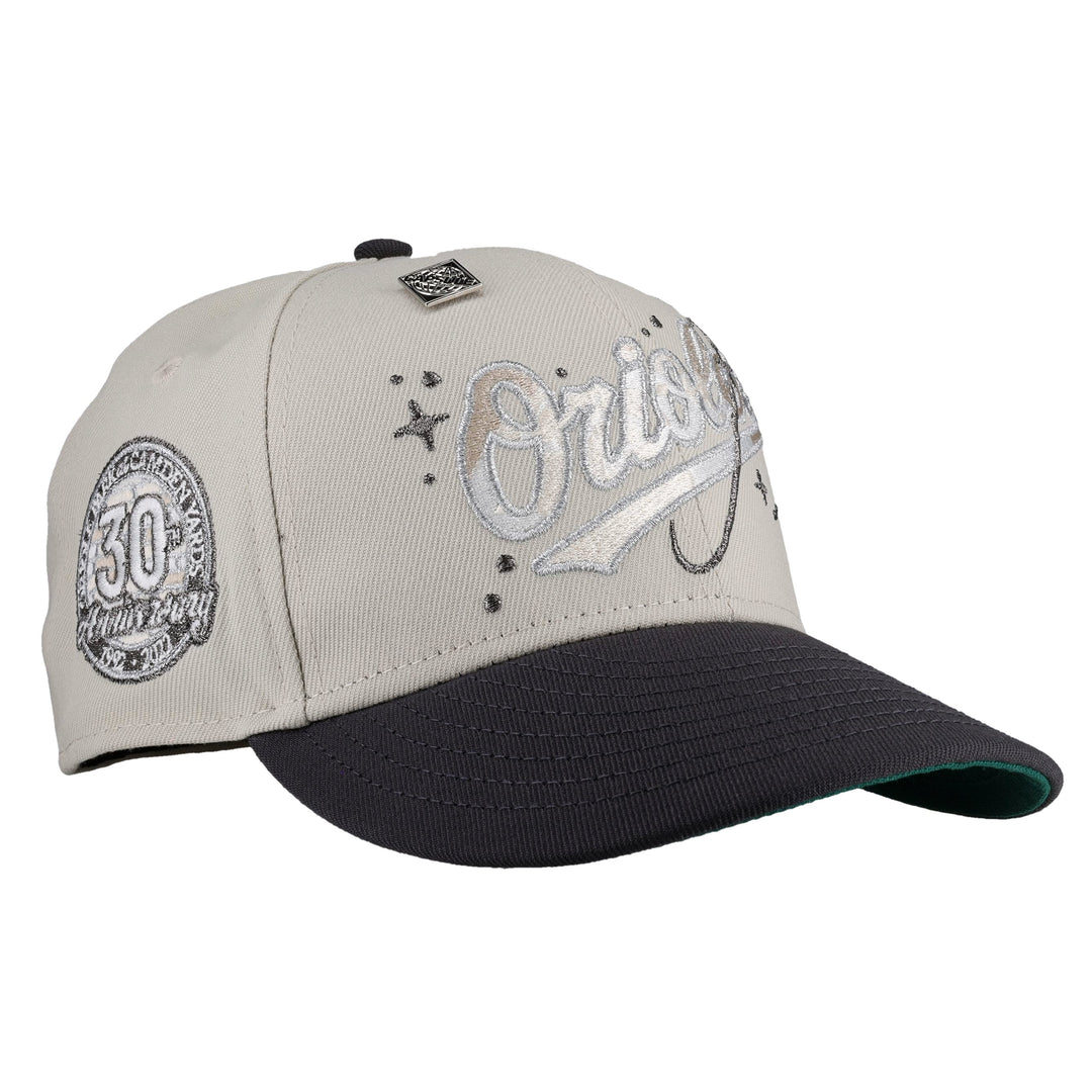 Baltimore Orioles 30th Anniversary Stone Metallic 59Fifty Fitted Hat