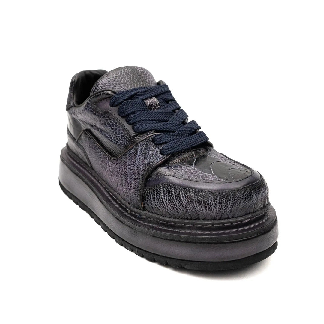 Purple Platform Lizard Leather Sneakers