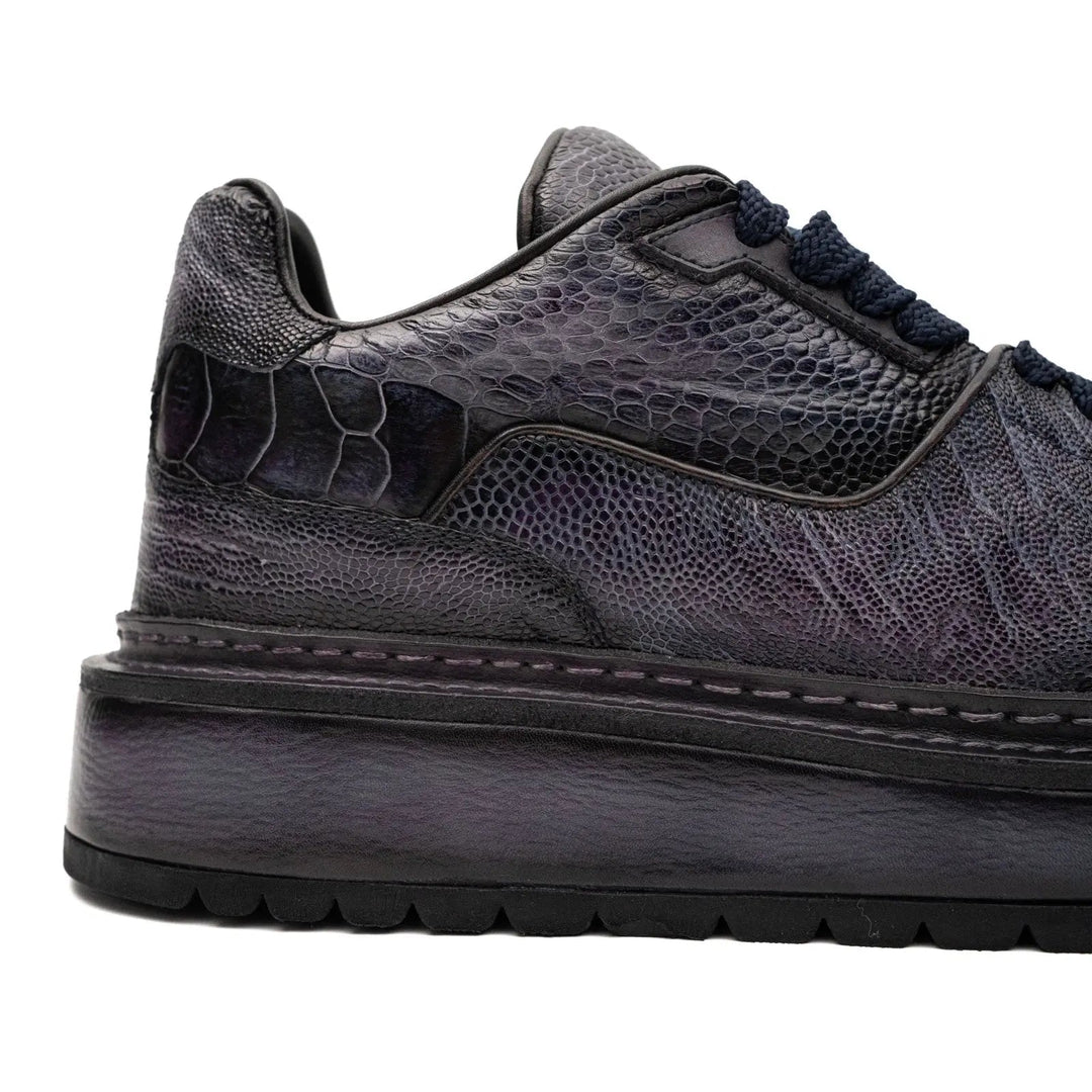 Purple Platform Lizard Leather Sneakers