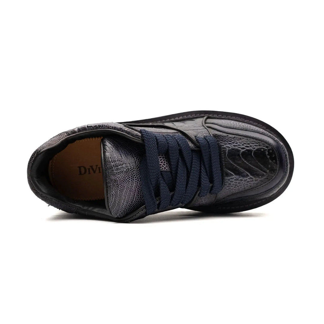 Purple Platform Lizard Leather Sneakers