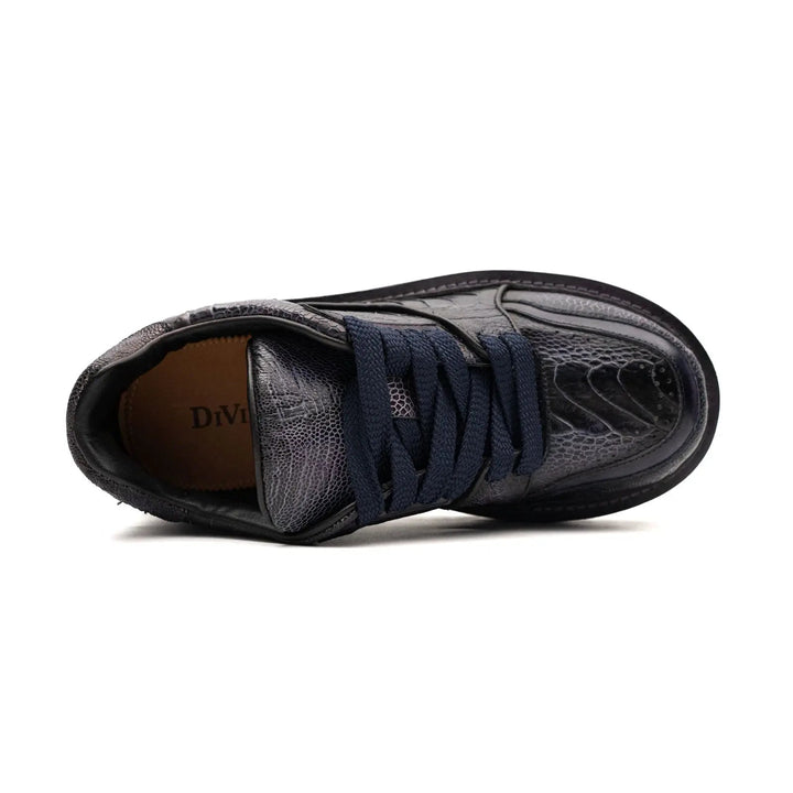 Purple Platform Lizard Leather Sneakers