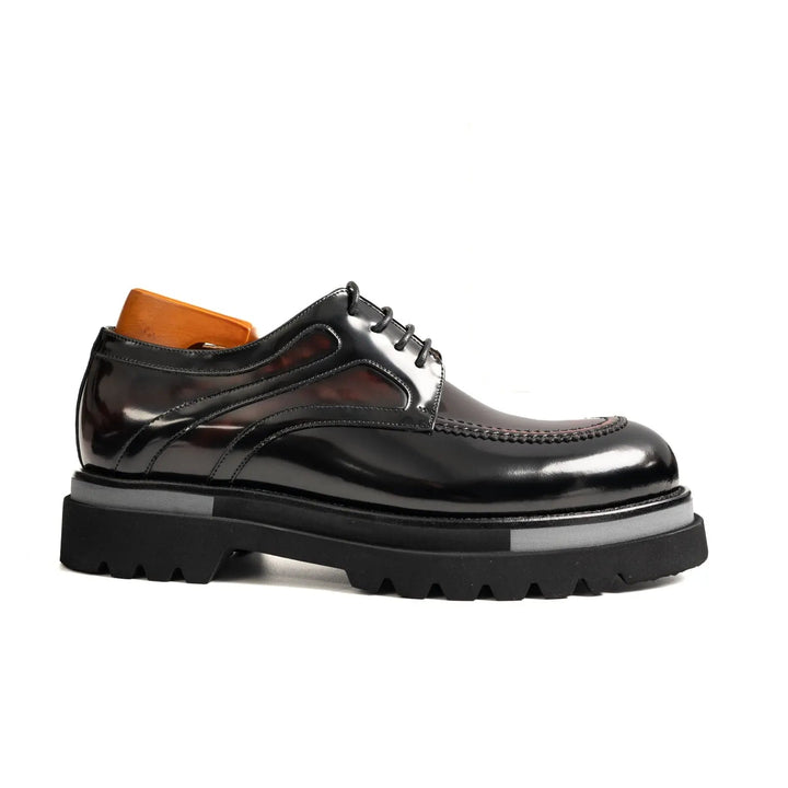 Burgundy Calf Leather Derby Shoes