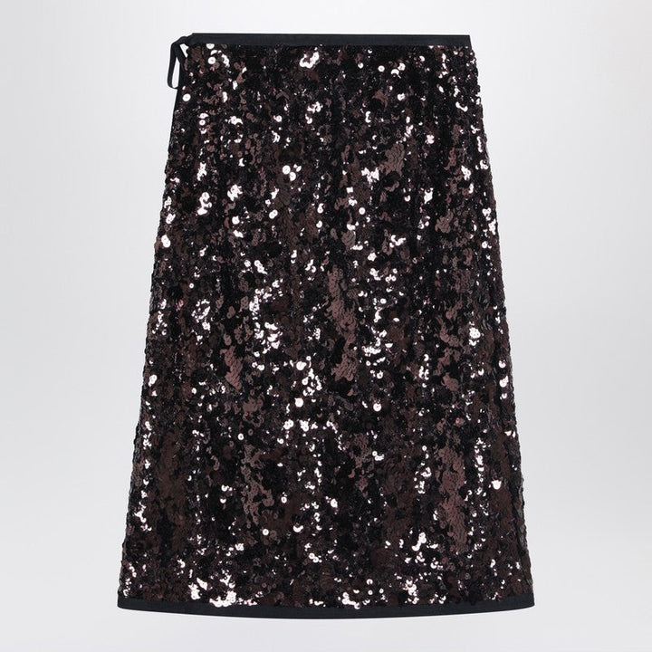 Prada Plum-Coloured Sequined Skirt Women