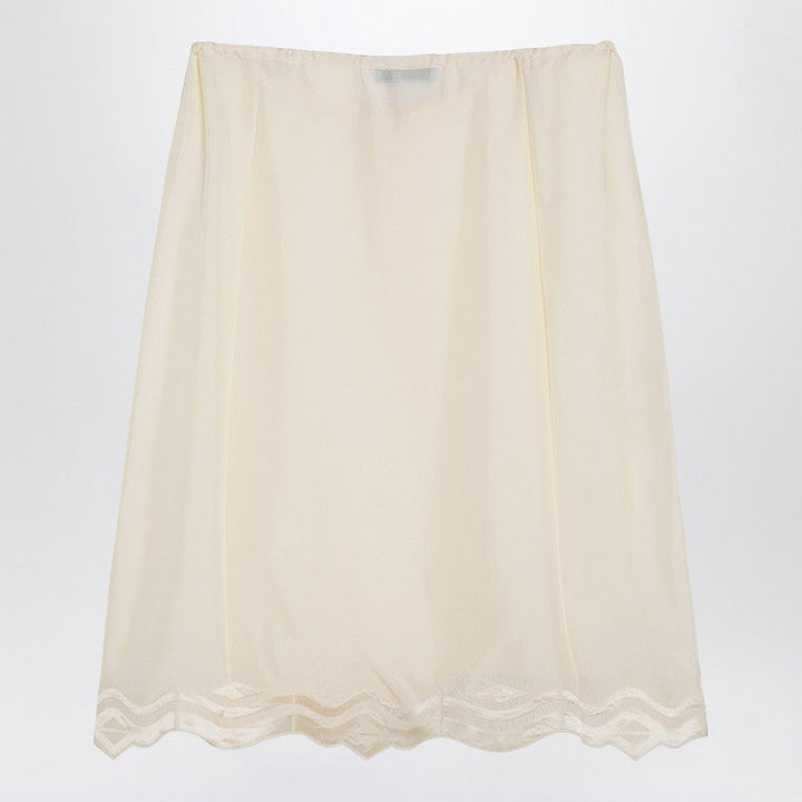 Prada Ivory Silk Skirt Women