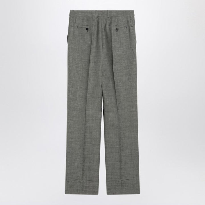 Prada Wide Grey Trousers In Wool Women