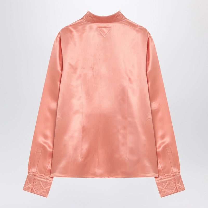 Prada Coral-Coloured Shirt In Silk Blend Women