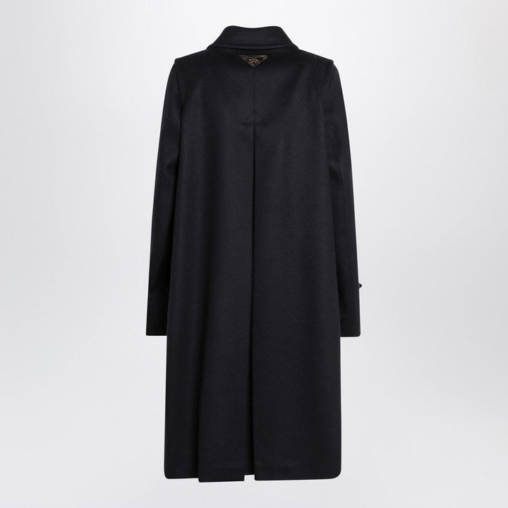 Prada Single-Breasted Blue Wool Coat Women