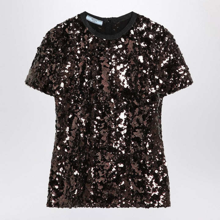 Prada Plum-Coloured Sequin Top Women