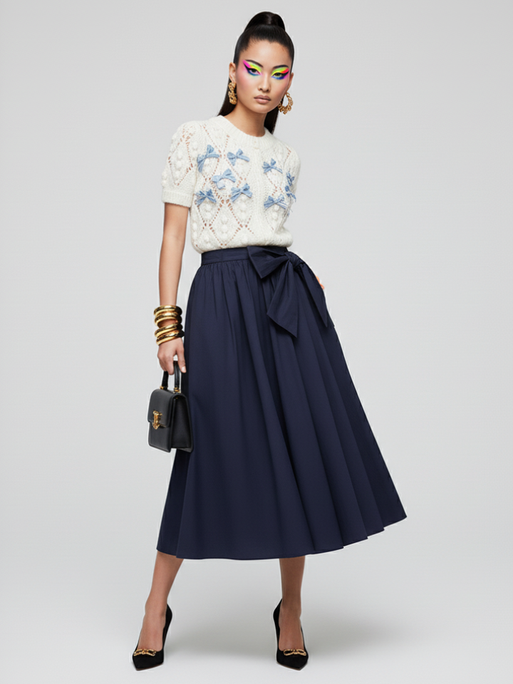 PARK AVENUE Bow Midi Skirt ECO FASHION BYMANYC ® New York