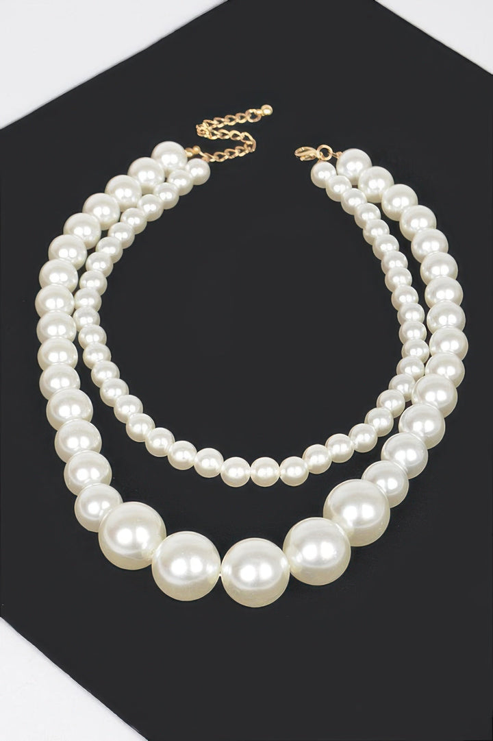 PARK AVENUE Double Layered Faux Pearl Necklace: BYMANYC ® New York
