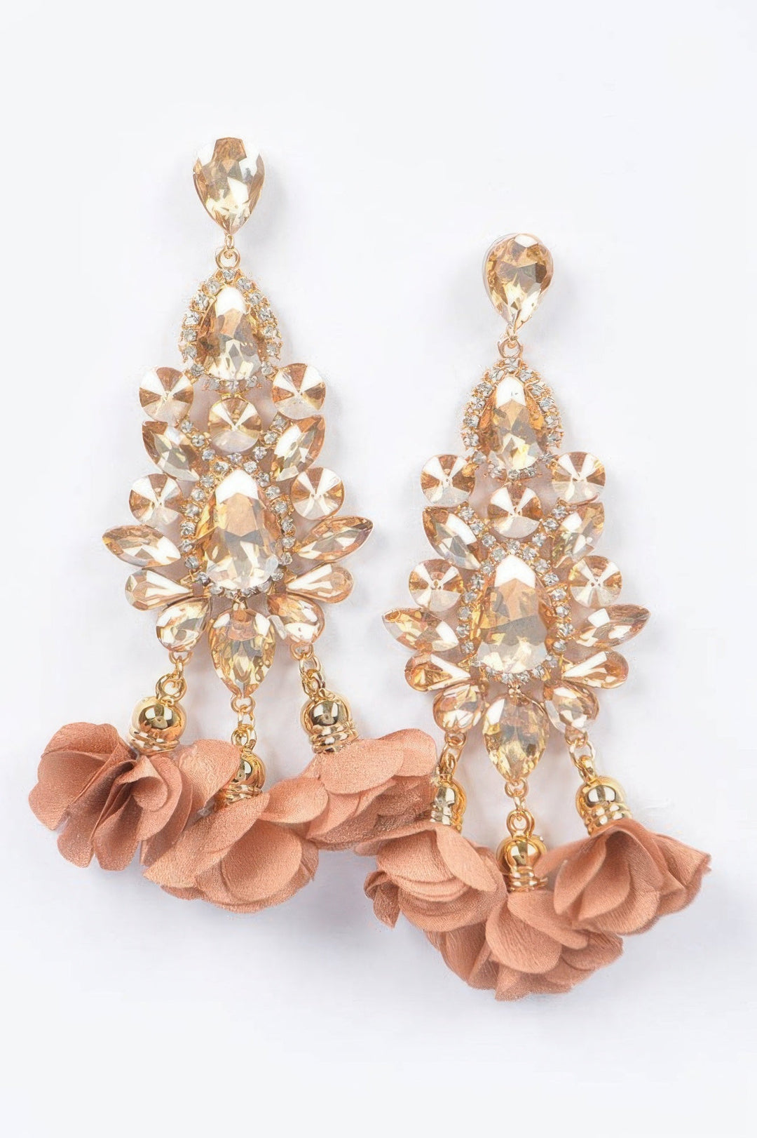 PARK AVENUE Multi Rhinestone Flower Drop Earrings: BYMANYC ® New York