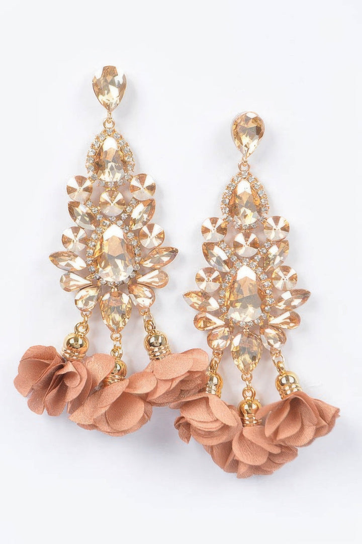 PARK AVENUE Multi Rhinestone Flower Drop Earrings: BYMANYC ® New York
