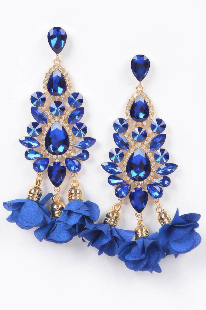 PARK AVENUE Multi Rhinestone Flower Drop Earrings: BYMANYC ® New York