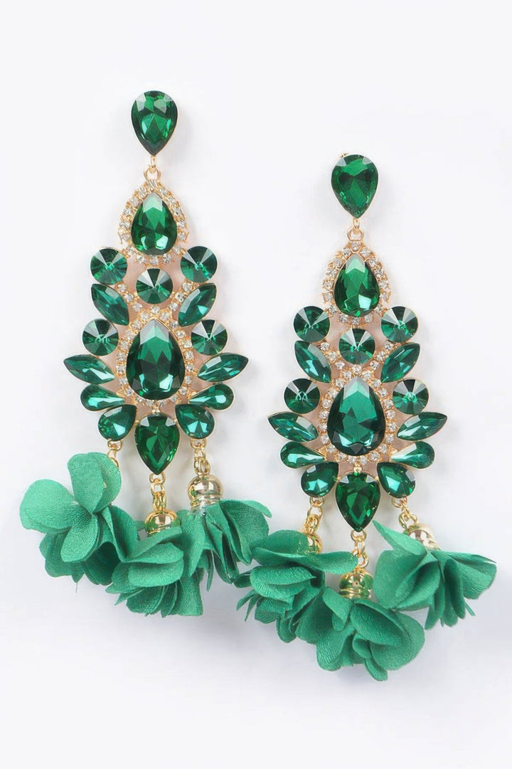 PARK AVENUE Multi Rhinestone Flower Drop Earrings: BYMANYC ® New York